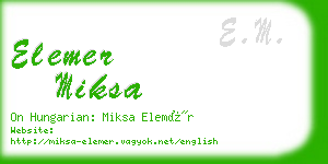 elemer miksa business card